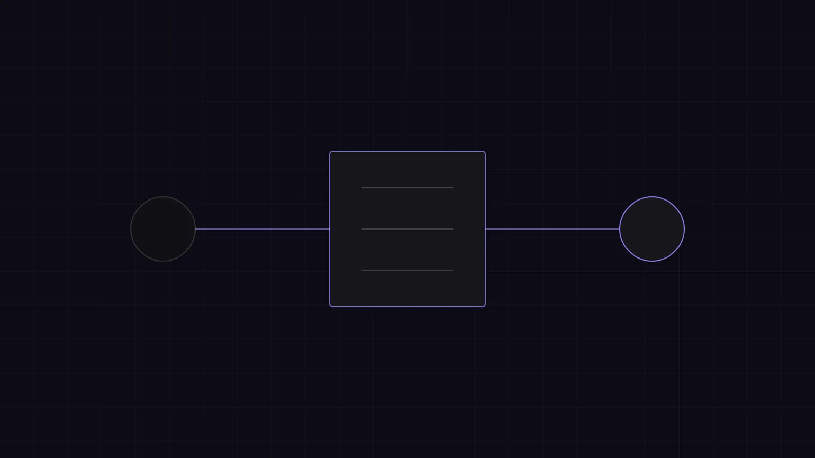 Abstract dark schematic of a controlled deployment path: a remote client node connects through a bounded Windows host to a trading platform node.